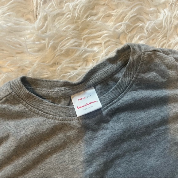 GUC Hanna Andersson Gray Floral Long Sleeve T-Shirt Sz 4 - Picture 3 of 5